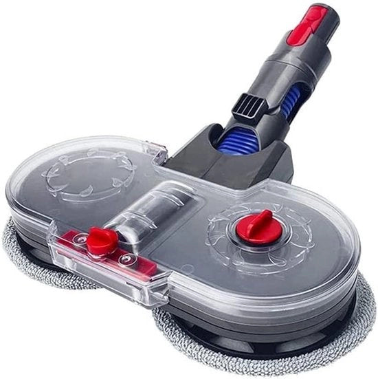 Mop elettrico con serbatoio acqua per aspirapolvere manuale, pezzi di ricambio e accessori.
