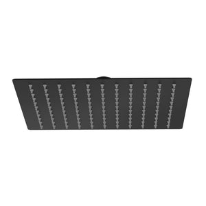 Soffione quadrato 25 x 25 cm nero opaco - serie Giove