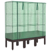 Aiuola rialzata/fioriera con copertura effetto rattan 120 x 40 x 140 cm Marrone 02_0038742