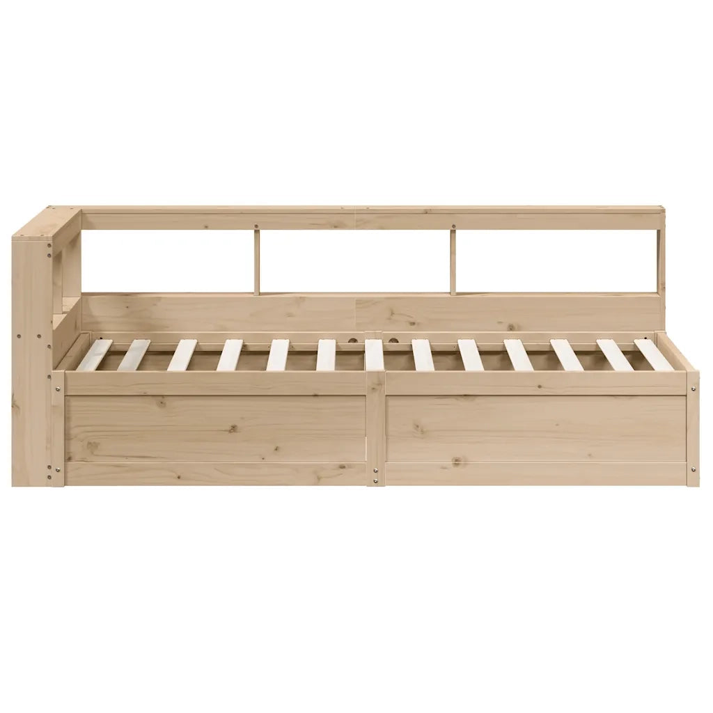Letto Libreria senza Materasso-Struttura Letto con contenitore 90x190 cm Legno Massello Pino 943202