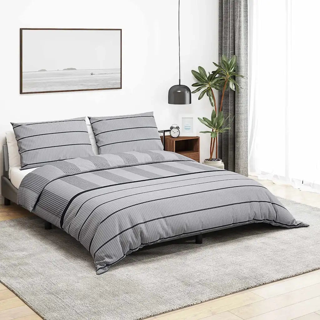 Set Copripiumino Grigio 225x220 cm in Cotone CFW7025298