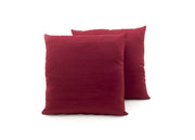 Coppia Cuscini Arredo Imbottiti Tessuto Ottoman In Tinta Unita Bordeaux 27 - 50x50 - Bordeaux 27