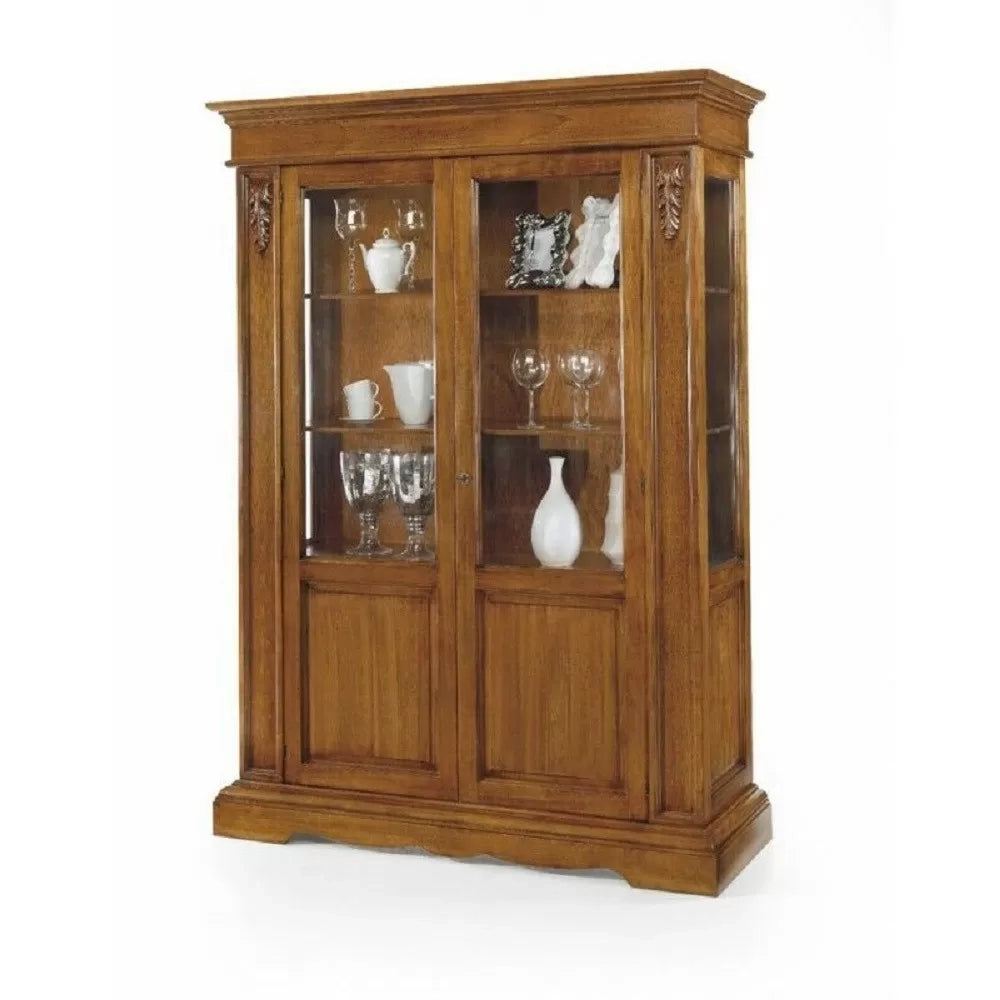 Vetrina in legno 2 ante in legno finitura bassano l.155 p.48 h.210 (484) - Mobili 2G