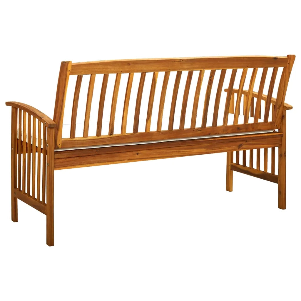 Panchina da Giardino con Cuscino 147cm Legno Massello di Acacia 312134