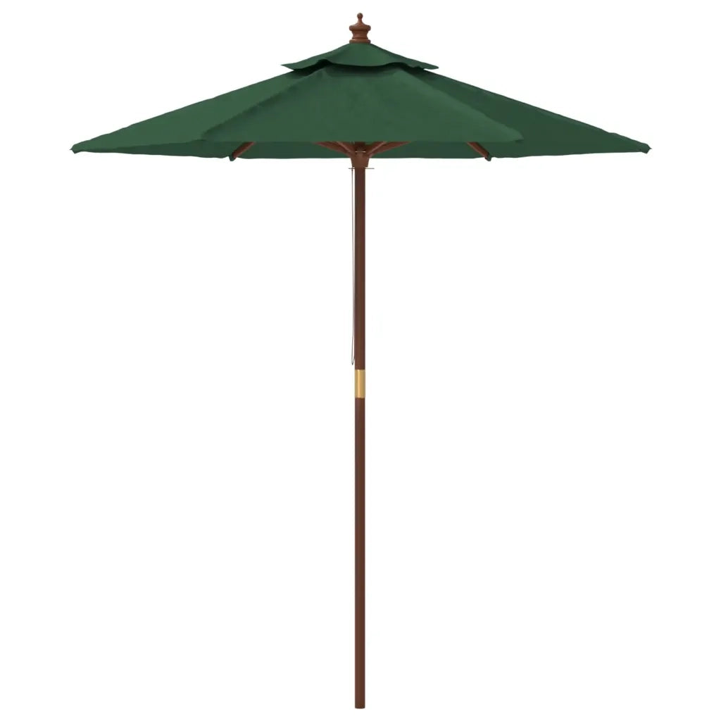 Ombrellone da Giardino con Palo in Legno Verde 196x231 cm