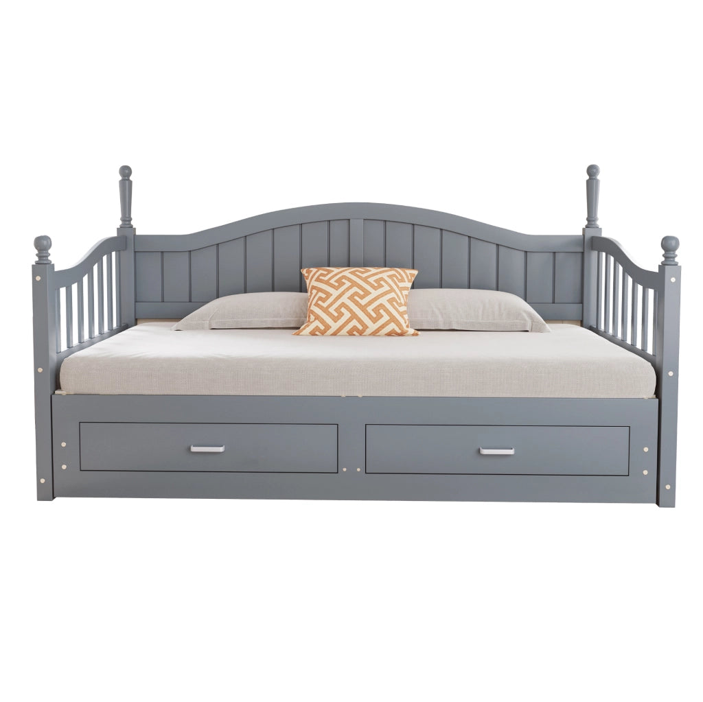 Divano letto estraibile 90/180x190 cm in legno grigio
