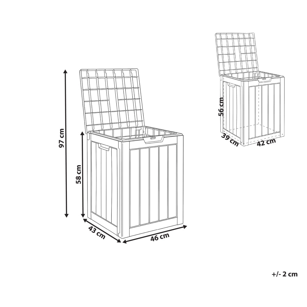 Contenitore da giardino Taupe Polipropilene 46 x 58 cm Cassetta degli attrezzi da esterno per tessuti
