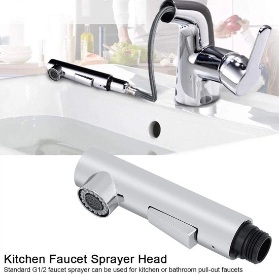 Spigotto di spruzzo in ABS con estensione per doccia e rubinetto da cucina da bagno con finitura cromata