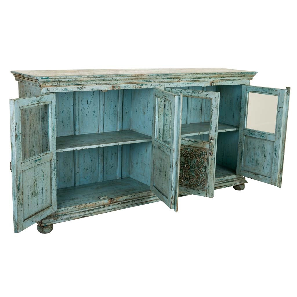 Credenza in legno blu 170x40x90