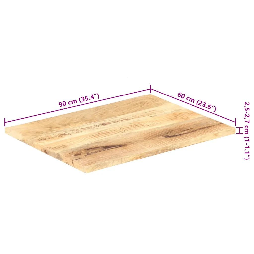 Piano Tavolo in Legno Massello di Mango 25-27 mm 90x60 cm 286023
