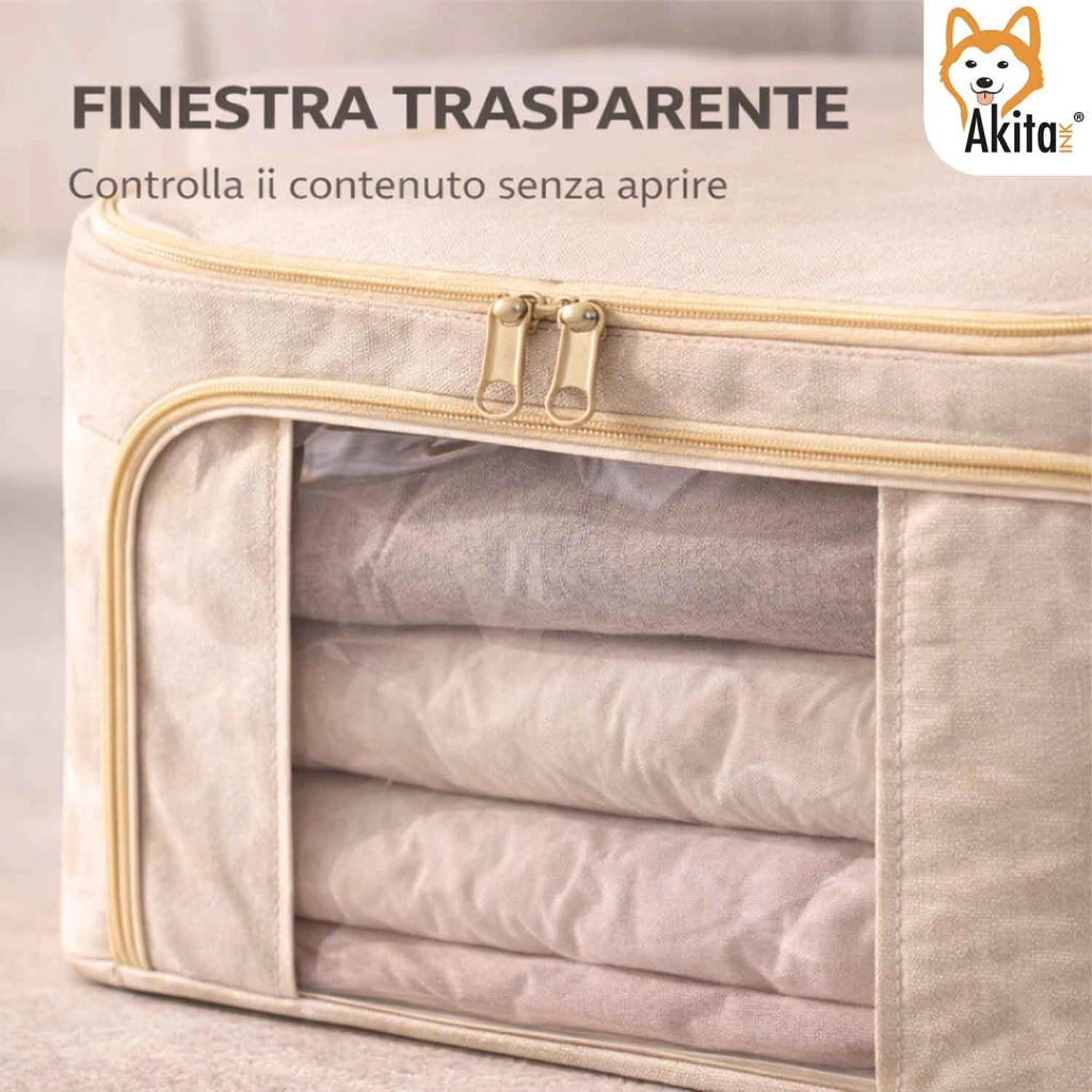 Akitaink Set 2 Contenitori Armadio Salvaspazio 62x42x35 cm