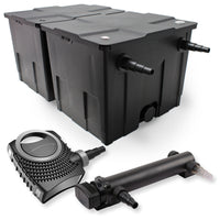 Set Filtro a 2 camere laghetto 60000l con Chiarificatore UVC 24W 3ª serie Pompa NEO7000 50W