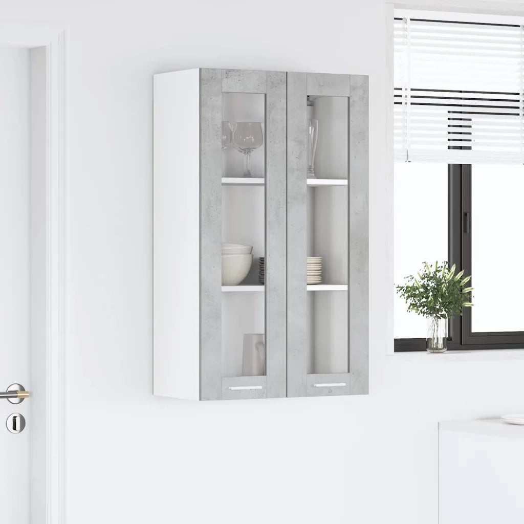 Armadio pensile con porta Grigio cemento 60 x 31 x 100 cm 884389