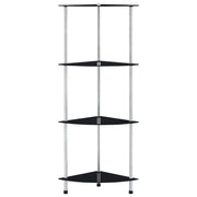 Scaffale a 4 Livelli Nero 30x30x100 cm in Vetro Temperato CFW9490289