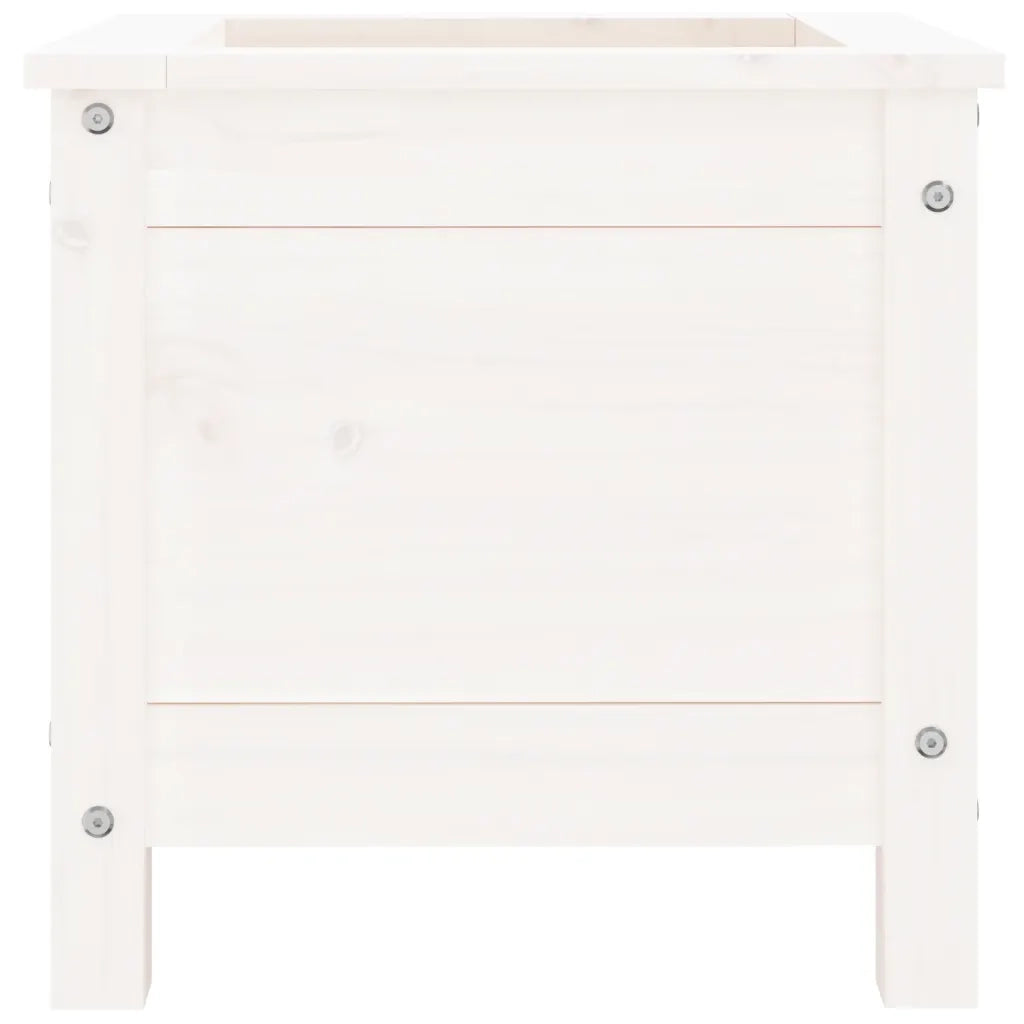 Fioriera da Giardino Bianca 40x40x39 cm Legno Massello di Pino 825248