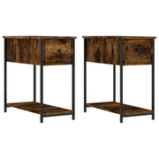 Set di 2 Comodini | Armadio da Notte | Mobiletto da notte Rovere Fumo 30x60x60 cm in Legno Multistrato