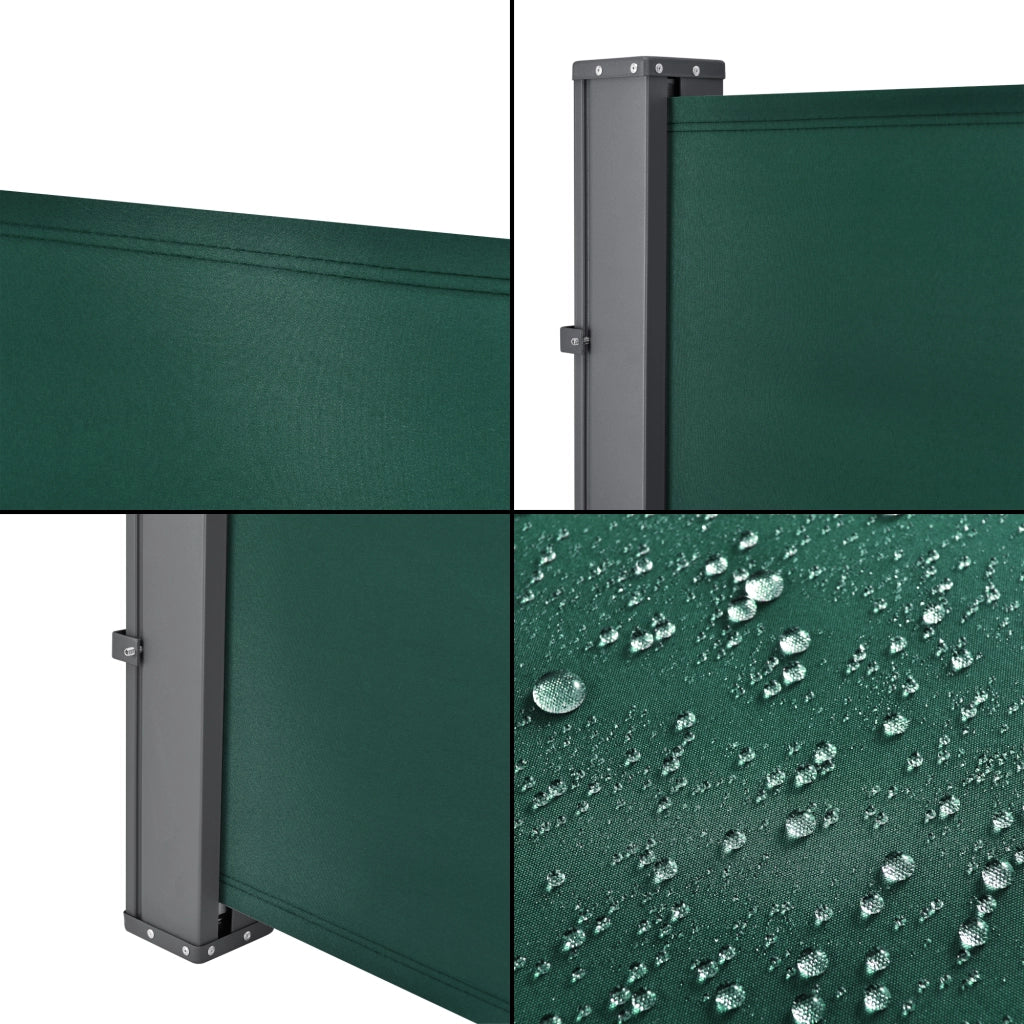 Paravento Estraibile Mulhacén Schermo Solare Verticale Barriera Privacy 180x300 cm Verde Scuro pro.tec