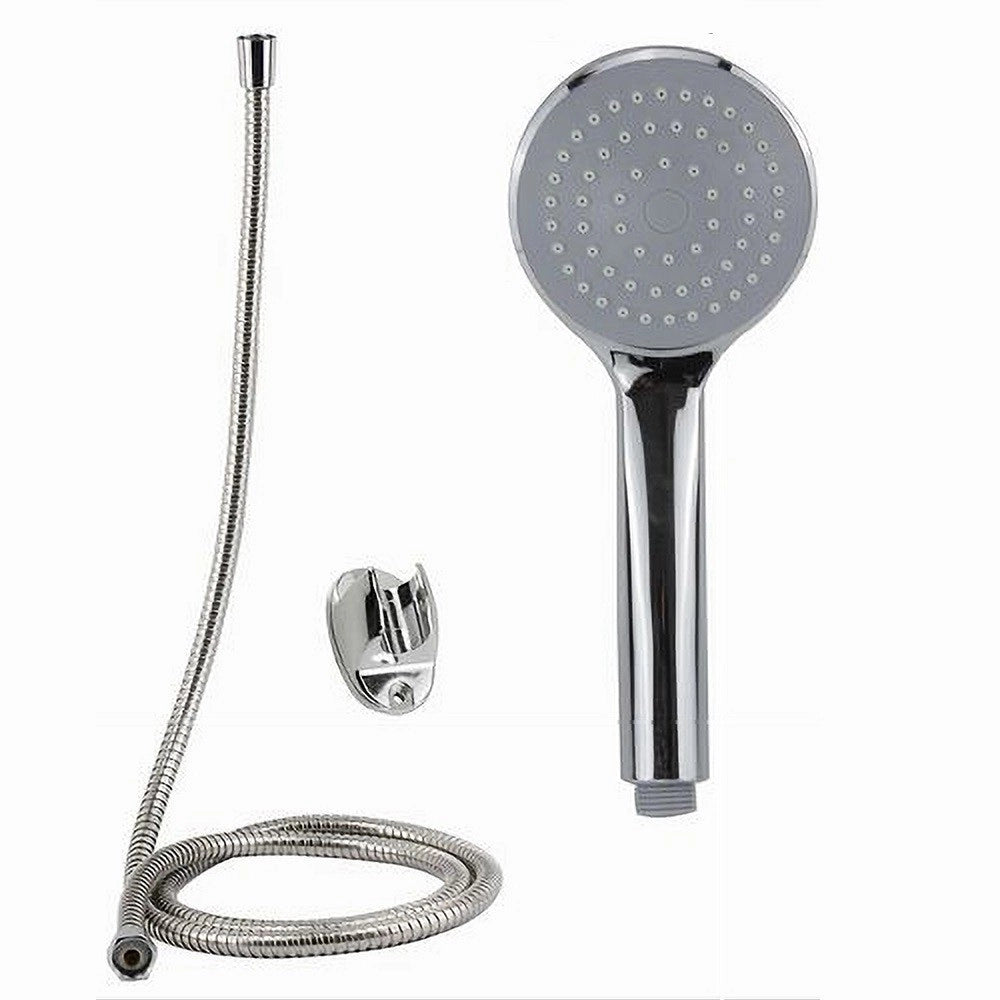Trade Shop - Kit Doccetta Doccino Soffione Doccia Bagno Con Laccio 1,8mt Staffa 69078 Rotonda -