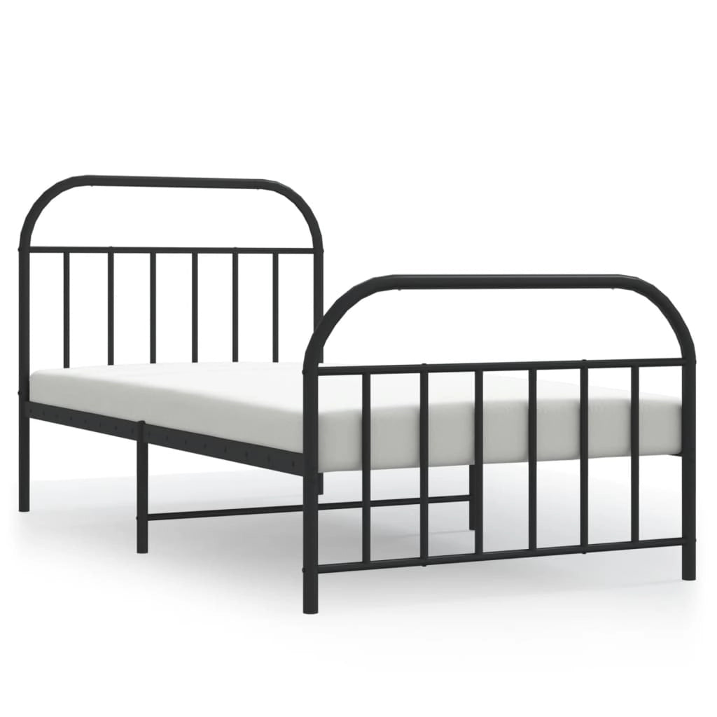 Giroletto con Testiera e Pediera Metallo Nero 107x203 cmcod mxl 81646