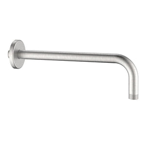 Braccio doccia tondo 30 cm acciaio spazzolato con attacco universale