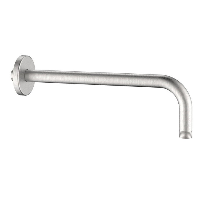 Braccio doccia tondo 30 cm acciaio spazzolato con attacco universale