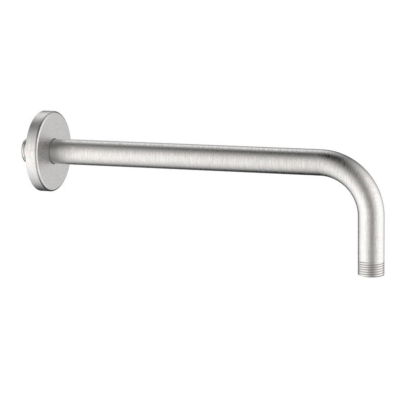 Braccio doccia tondo 30 cm acciaio spazzolato con attacco universale