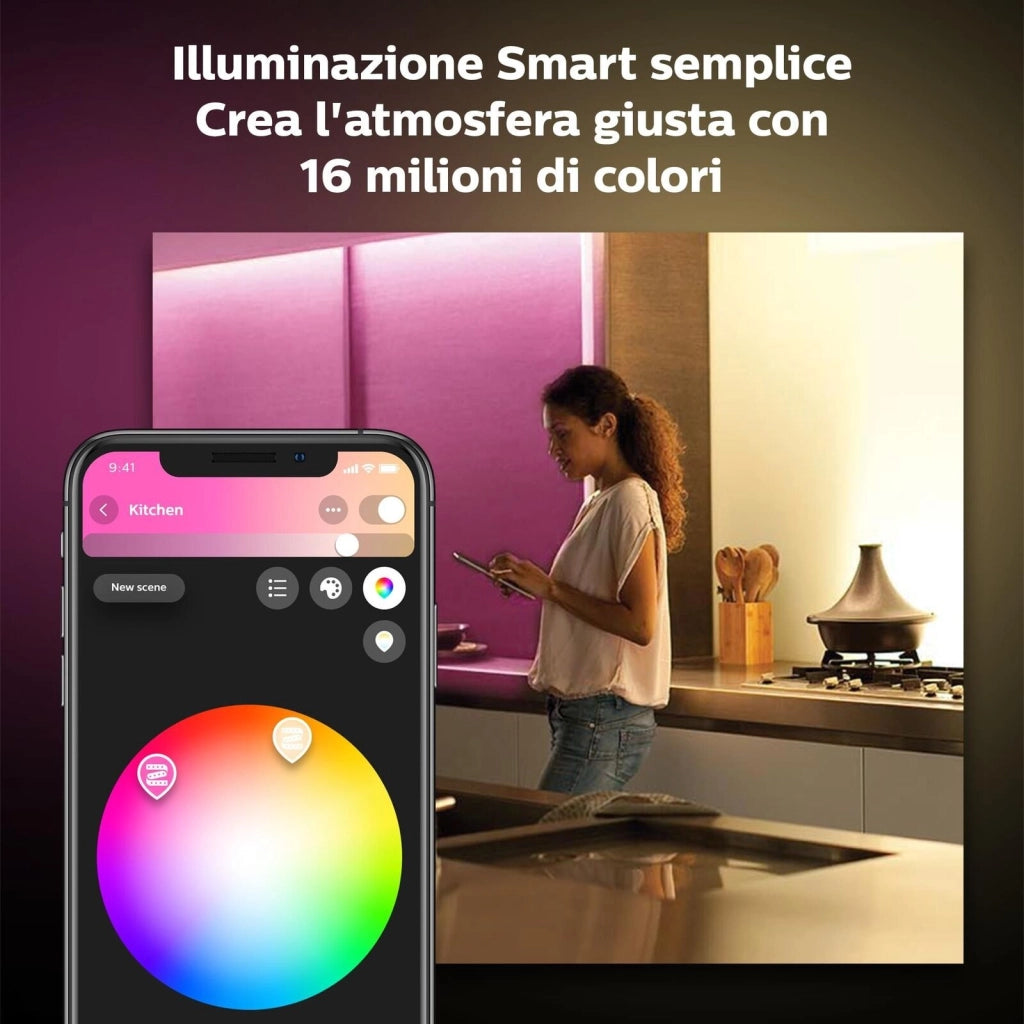 Philips by Signify 78201-31-P7 Barra luminosa Hue Play Lampada da tavolo intelligente LED 530 lm Bluetooth Zigbee colore Bianco