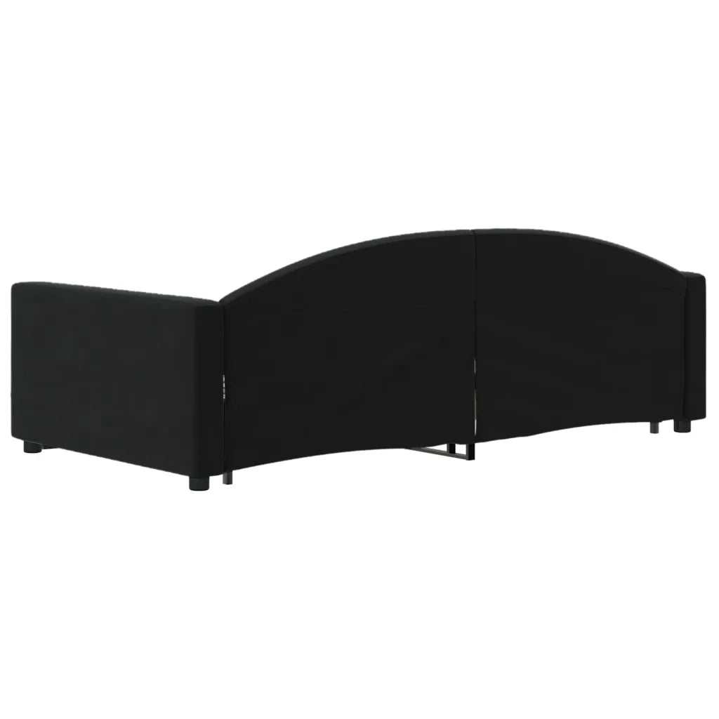 Divano Letto Estraibile con Cassetti-Sofa Letto-Daybed Nero 90x200 cm in Velluto 405637