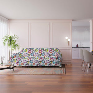 Telo Arredo Copritutto 270x260 cm Copridivano in Microfibra Cerchi Astratti