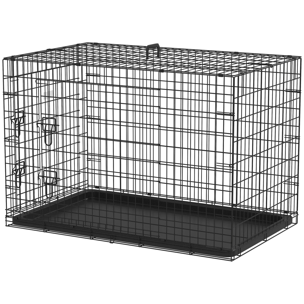 Gabbia per Cani Pieghevole ¨C zephmum ¨C Griglia Acciaio Nero 106x68x76 cm