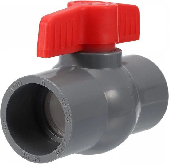Valvola di controllo della corrente d'acqua con rubinetto di chiusura per giardino e piscina, 40 mm - Rosso/Grigio