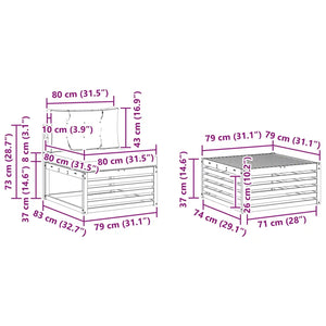 Set di divani da esterno 7 pcs Grigio Naturale e Chiaro 3373046