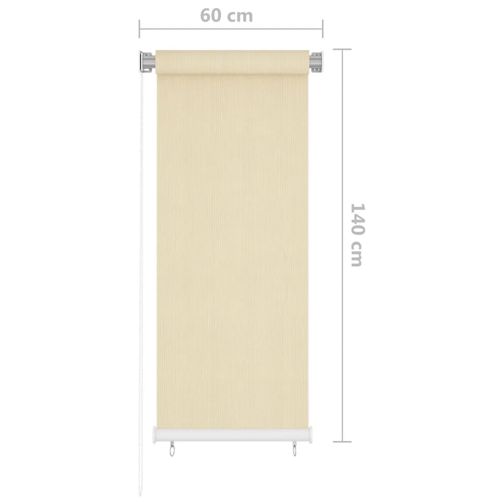 Tenda a Rullo per Esterni color crema 65(L)x140(A) cm HDPE 312601