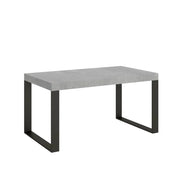 Tavolo allungabile 160/264x90 cm Tecno colore cemento gambe antracite