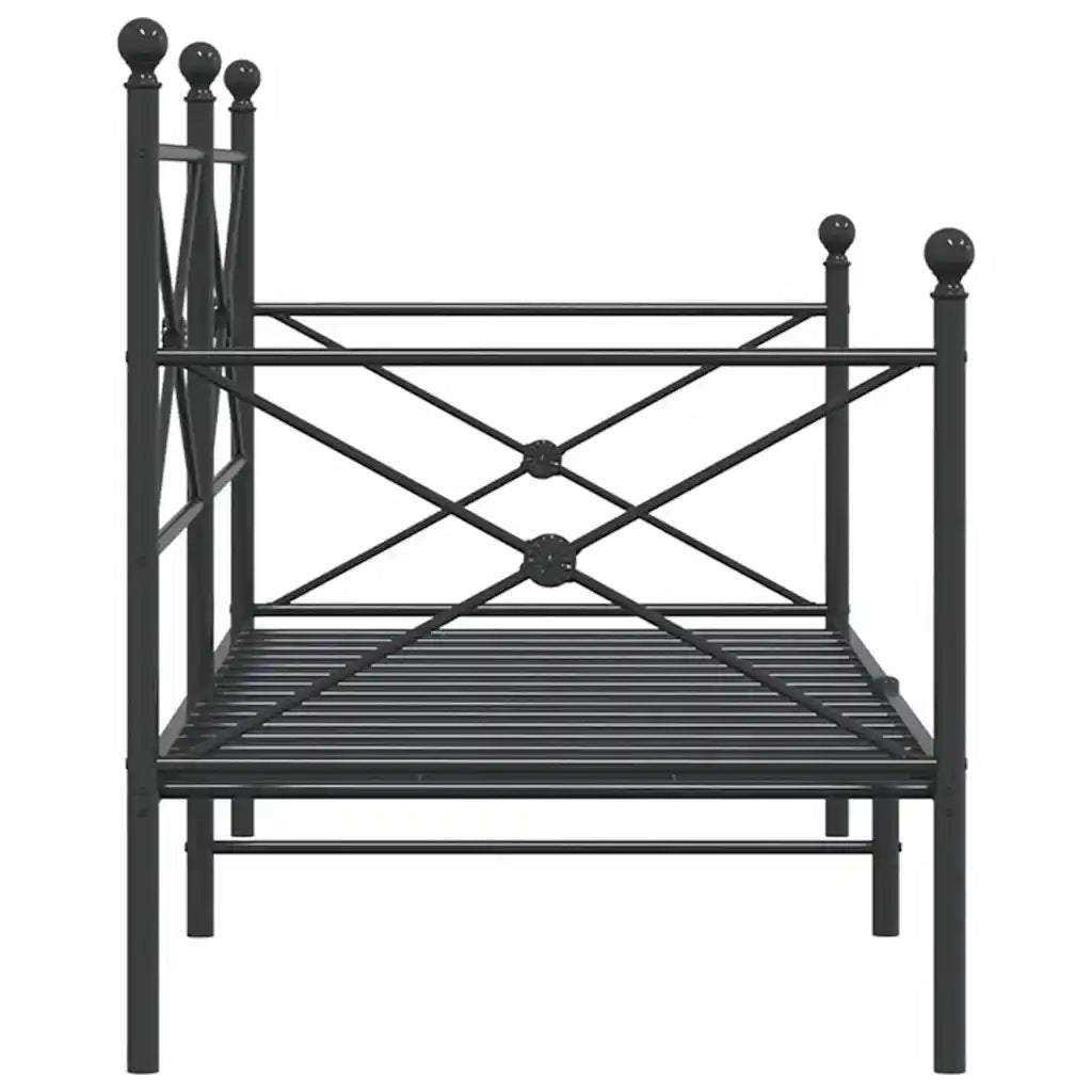 Dormeuse senza Materasso-Divano Letto-Struttura Letto Nero 80x200 cm in Acciaio