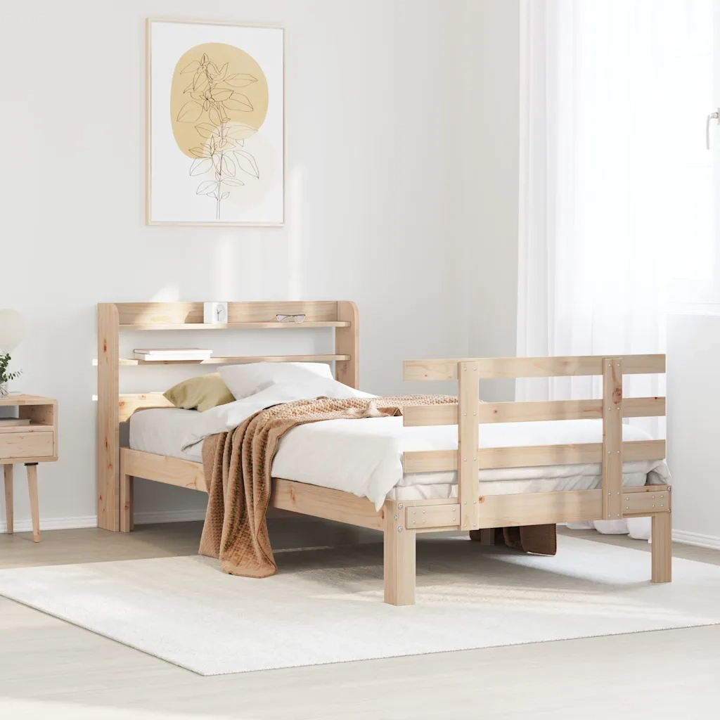 vidaXL Giroletto con Testiera 75x190 cm in Legno Massello di Pino