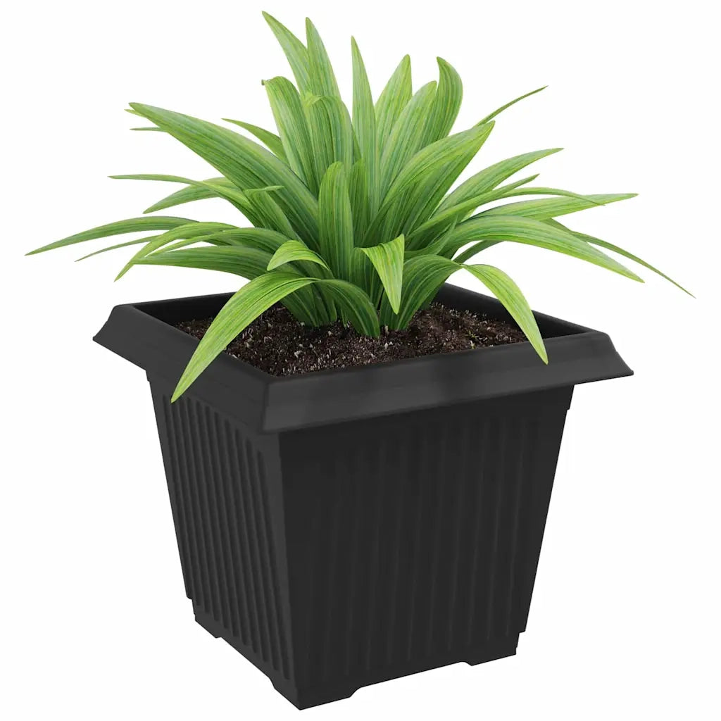 Vaso quadrato per fiori 24 pcs Nero 33 x 33 x 26 cm Plastica