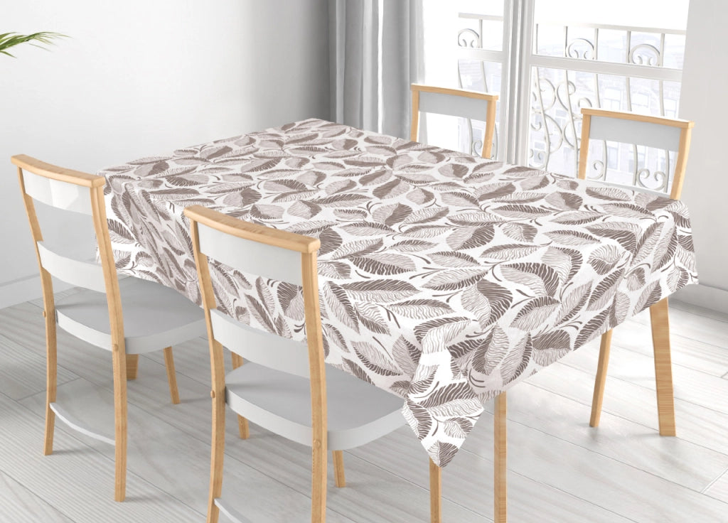 Tovaglia Per Salotto Cucina Tavolo 100% Cotone Made In Italy Jungle RP - 140x300 - Tortora