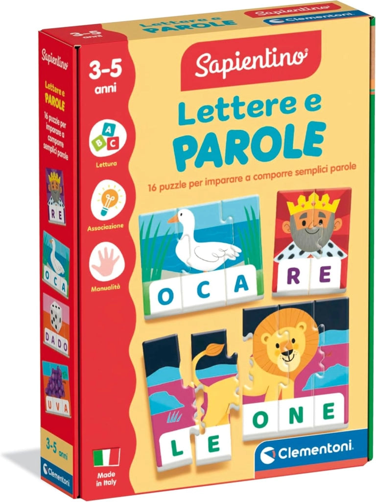 Sapientino - Lettere e Parole, Gioco Educativo Bambini 3-5 Anni, Puzzle per Imparare Alfabeto e Parole e Stimolare la Ma