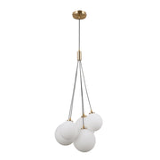 Lampadario ottone sfere vetro bianco 5xG9 Italux Perlos
