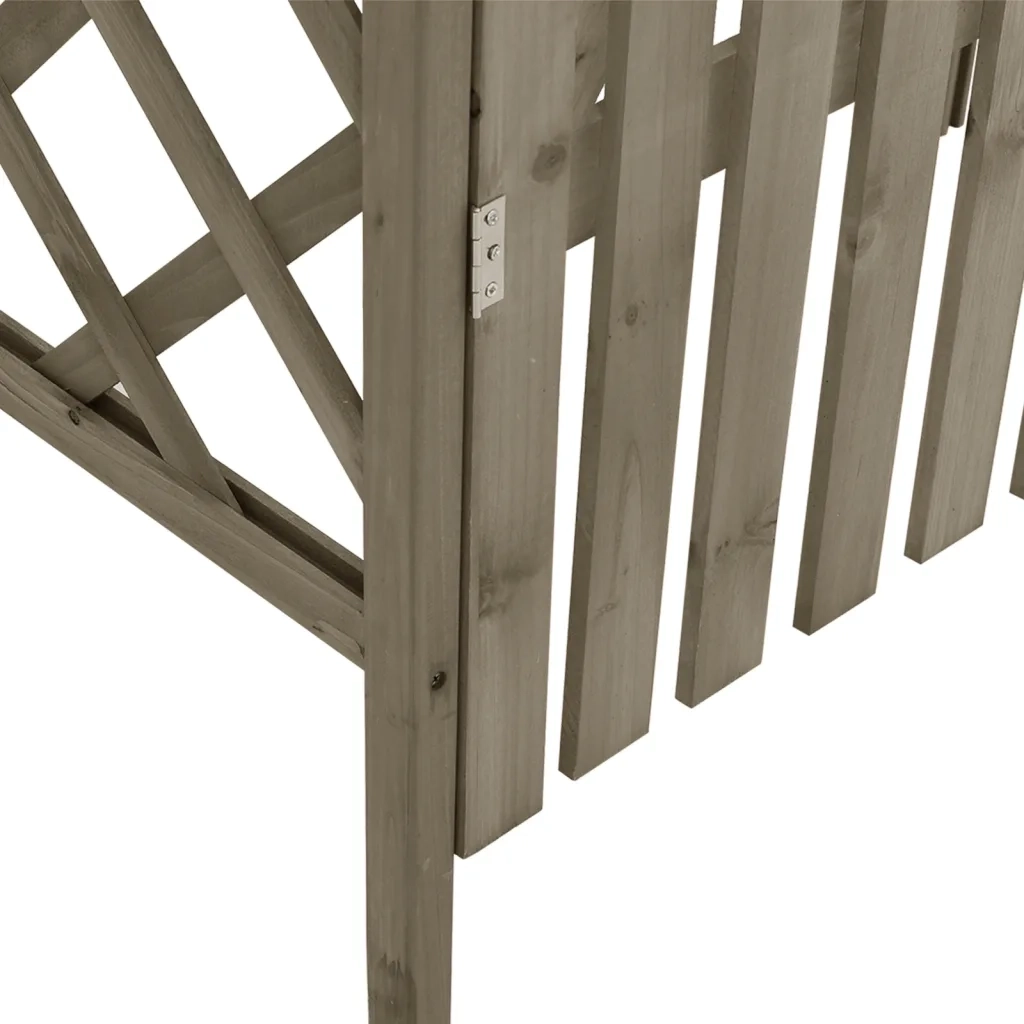 Pergolato con Cancello 116x40x204 cm Grigio in Legno di Abete 316393