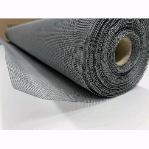Rete Zanzariera in Fibra di Vetro Grigia Maglia 18X16 Altezza: 200 cm Rotolo: 30 mt