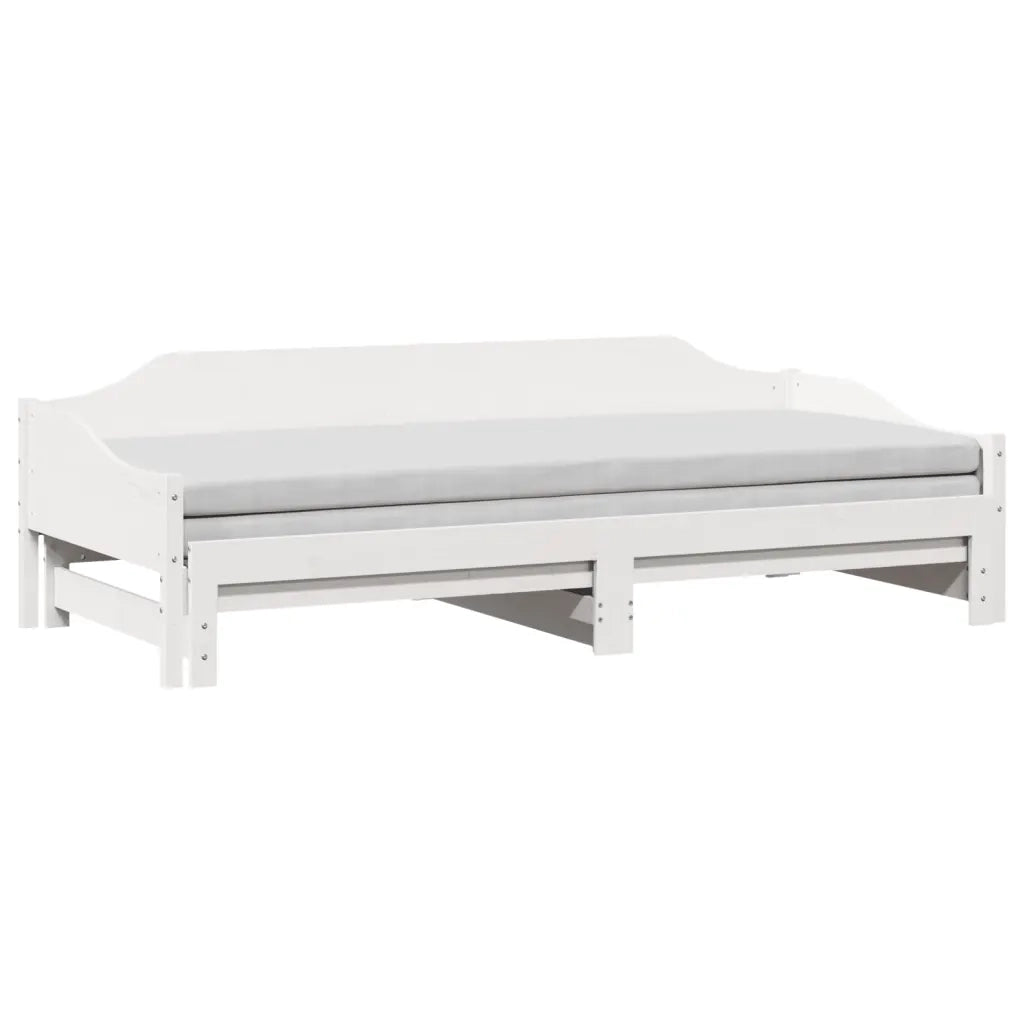 Divano Letto con Letto Estraibile Bianco 90x190cm Massello Pino 850909