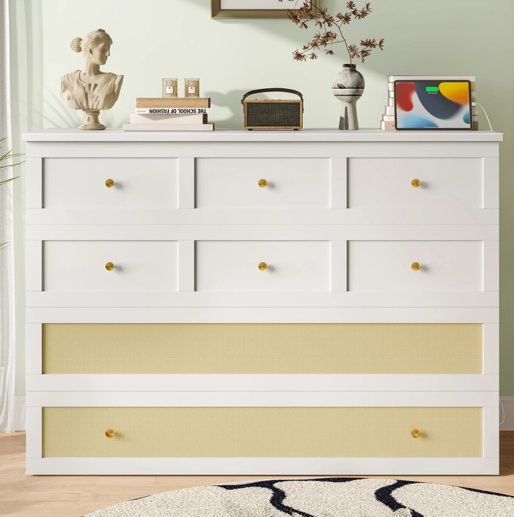 LETTO Convertibile 140x200 cm MDF Bianco con USB e presa