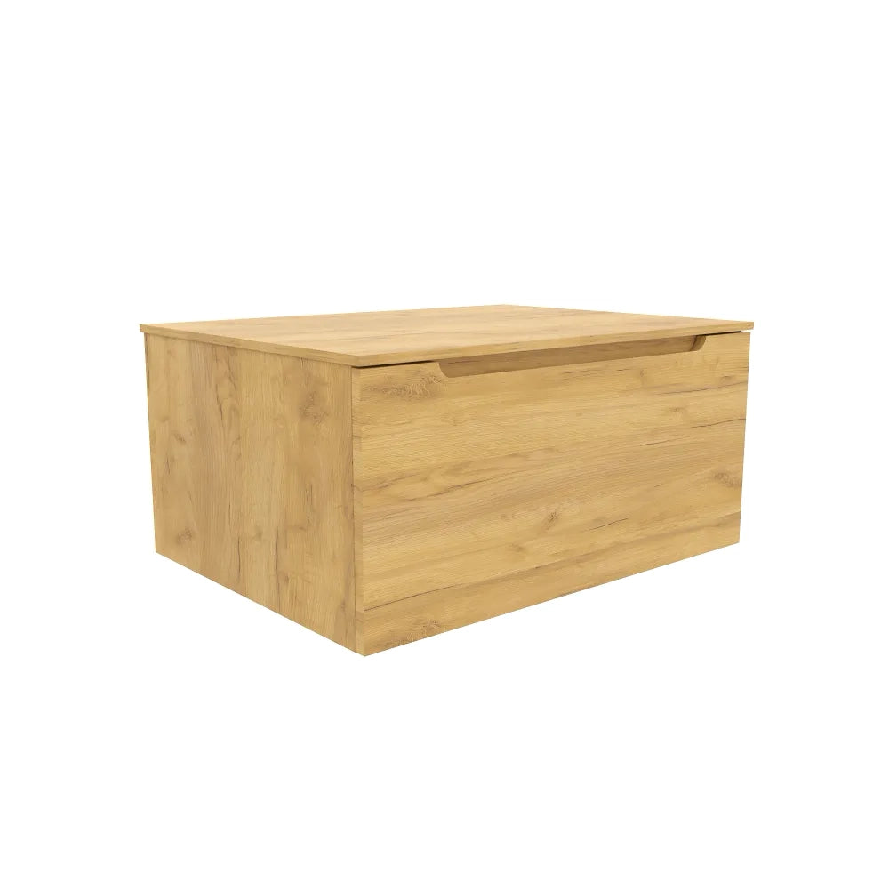 Mobile bagno sospeso 60 cm rovere chiaro un cassettone con top | Bako
