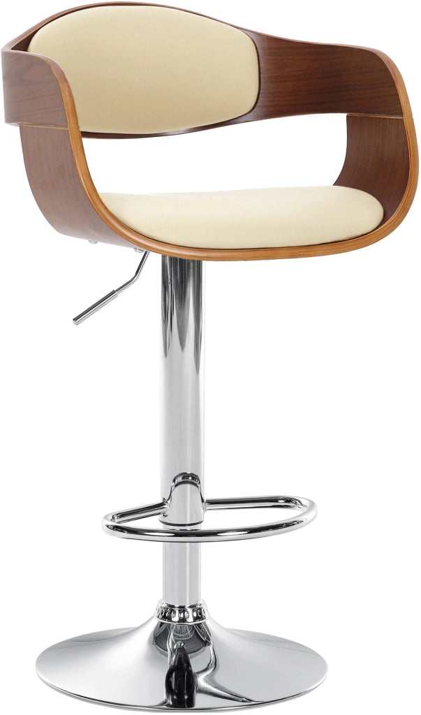 Sgabello Kingston in Similpelle Noce/crema