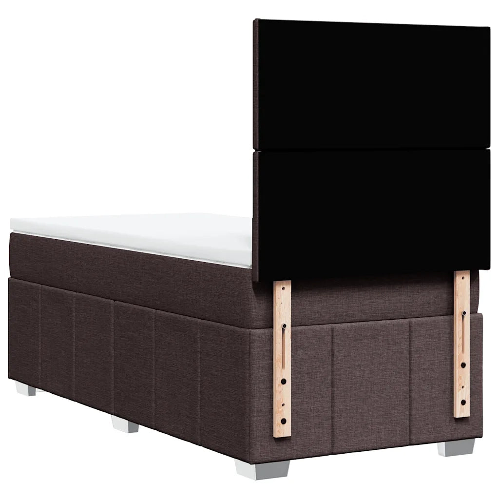 Giroletto a Molle con Materasso Marrone Scuro 90x200 cm Tessuto 3291547