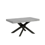 Tavolo allungabile 160/420x90 cm Volantis colore cemento gambe antracite