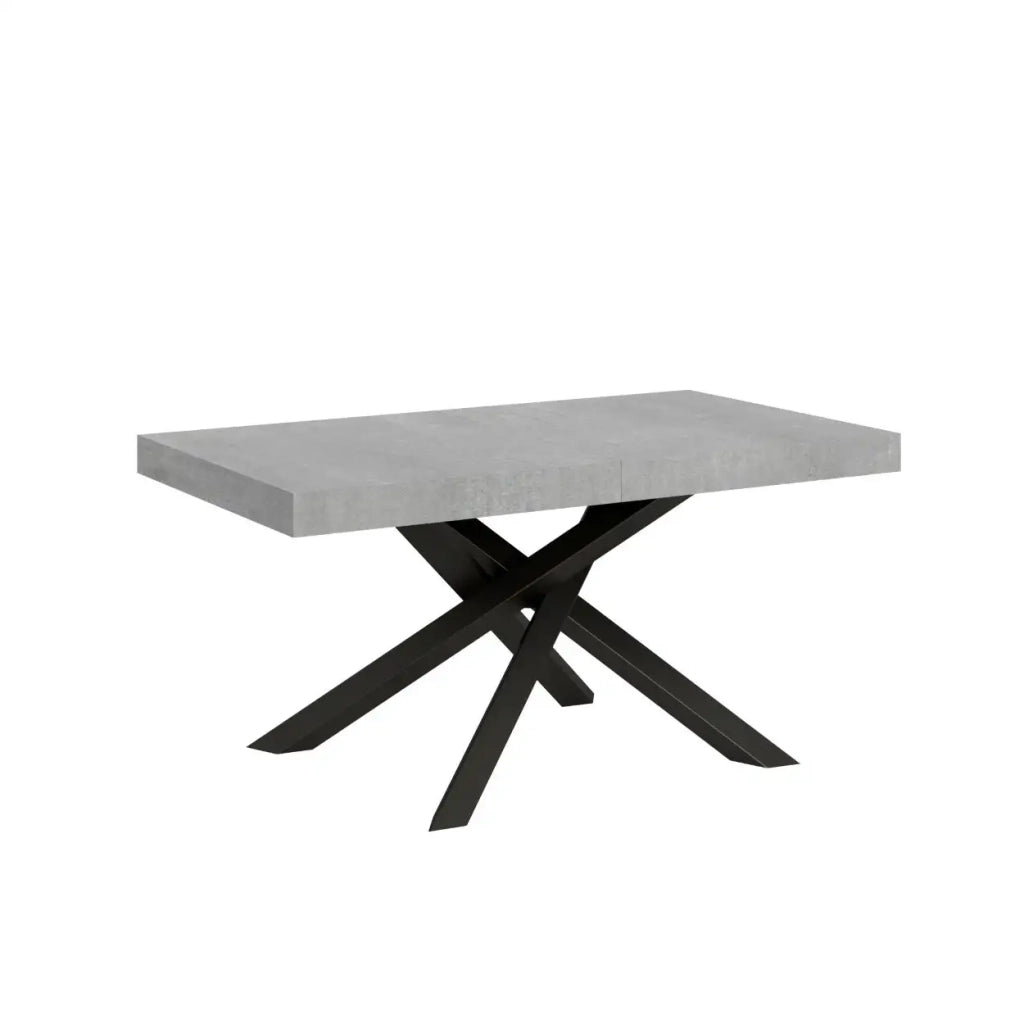 Tavolo allungabile 160/420x90 cm Volantis colore cemento gambe antracite