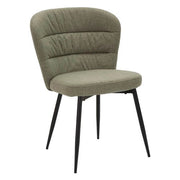 Sedia imbottita in tessuto con gambe in metallo set 2 pezzi - LOSANNA